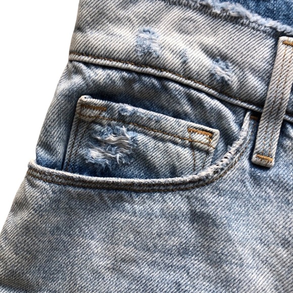 Frame Denim Skirt Le Mini Frayed Waist Raw Hem Size 27 - Picture 5 of 13